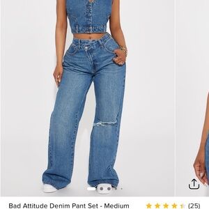 Fashion Nova Blue Straight Leg Jeans